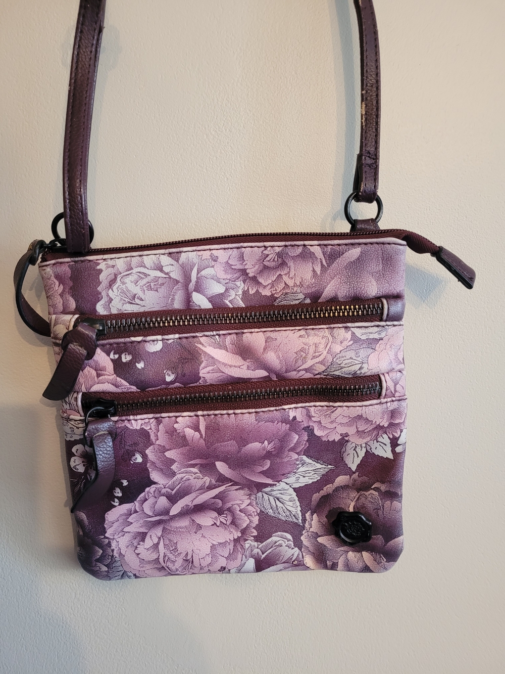 Floral Crossbody Bag in Purple - Stylish Everyday Carry
